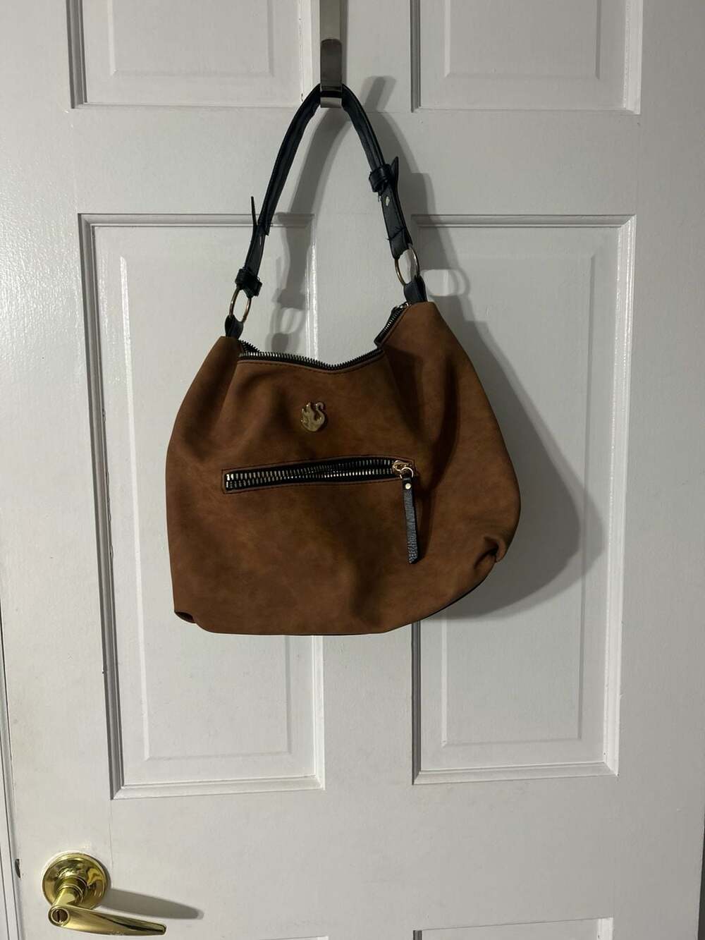 Gloria Vanderbilt Faux Leather Brown Slouchy Hobo Bag